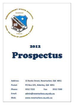 Prospectus - Newmarket State School