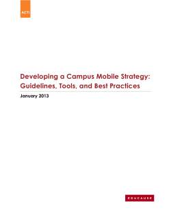Developing a Campus Mobile Strategy: Guidelines, Tools, and Best