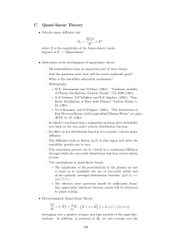 C Quasi-linear Theory