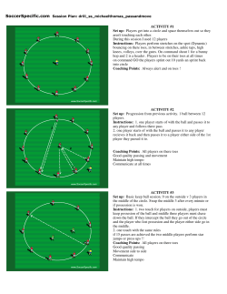 ACTIVITY #1 Set up: Players get into a circle and