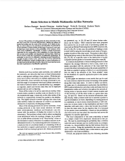 Route selection in mobile multimedia Ad Hoc networks