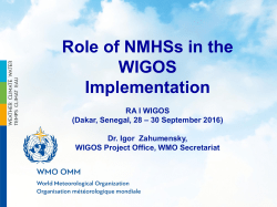 Role of NMHS in implementation of WIGOS