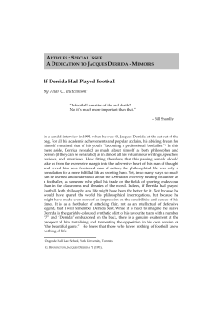 If Derrida Had Played Football
