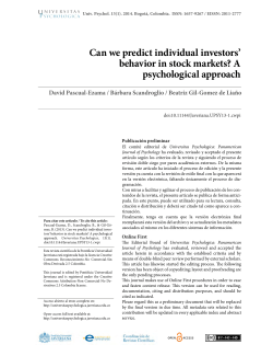 Can we predict individual investors` behavior in stock markets? A