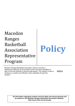 Macedon Ranges Basketball Association Representative Program