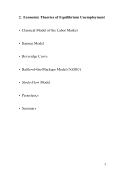 1 2. Economic Theories of Equilibrium Unemployment