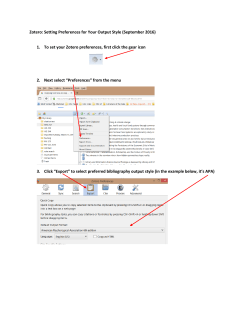 Zotero: Setting Preferences for Your Output Style (September 2016