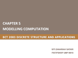 CHAPTER 5 MODELLING COMPUTATION