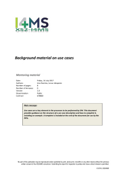 Template and Guide for developing Use Cases
