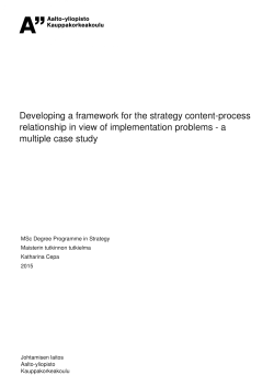 Developing a framework for the strategy content - Aalto