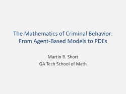 The Mathematics of Criminal Behavior: Modeling and Experiments