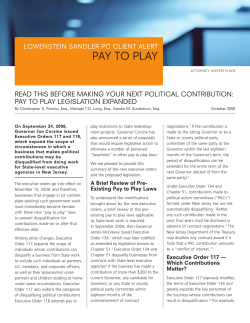 PAY TO PLAY - Lowenstein Sandler LLP