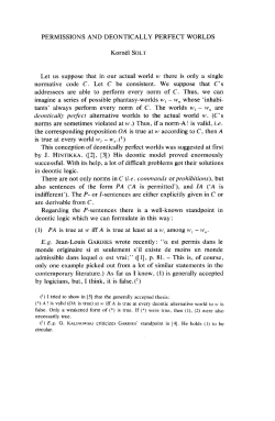 PERMISSIONS AND DEONTICALLY PERFECT WORLDS Korn&eacute;l