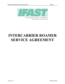 intercarrier roamer service agreement