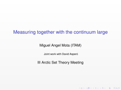Measuring together with the continuum large