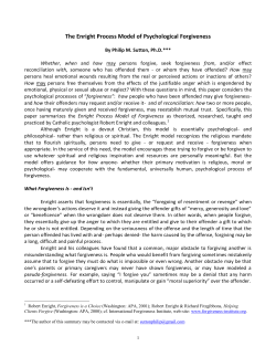 The Enright Process Model of Psychological Forgiveness