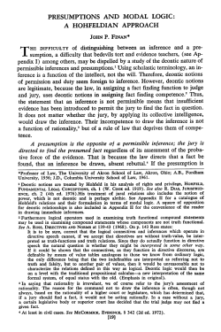 Presumptions and Modal Logic