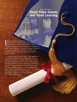 Good Video Games and Good Learning