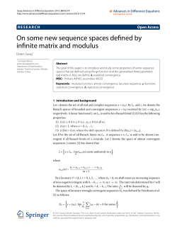 On some new sequence spaces de&ldquo;ned by in&ldquo;nite matrix and modulus