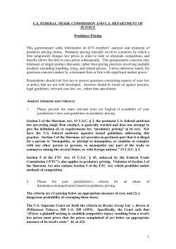 Predatory Pricing - International Competition Network