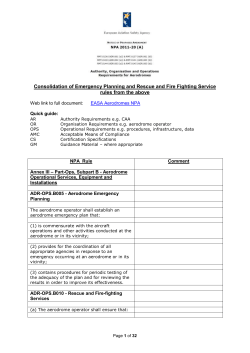 Consolidation of Emergency Planning and Rescue and Fire Fighting