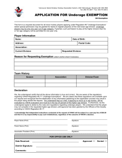 This form is a required document for all minor hockey players