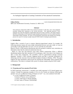 An Analogical Approach to Learning Constraints on Non