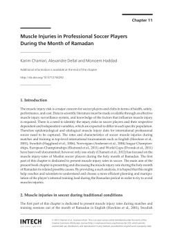 Muscle Injuries in Professional Soccer Players During