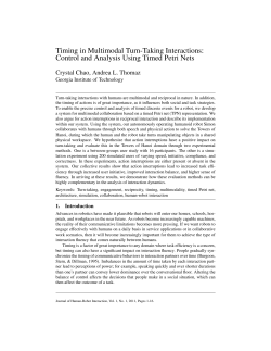 Timing in Multimodal Turn-Taking Interactions: Control and Analysis