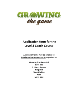 Level 3 Tennis Coaching Application form
