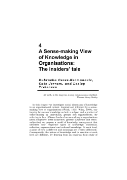 4 A Sense-making View of Knowledge in Organisations
