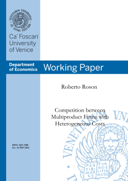 Roberto Roson Competition between Multiproduct Firms with