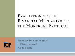 ICF Presentation on the Evaluation of the Financial Mechanism of