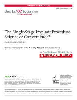 The Single-Stage Implant Procedure