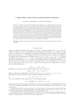 A RISK MODEL WITH MULTI-LAYER DIVIDEND STRATEGY 1