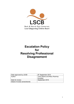 Escalation Policy for Resolving Professional Disagreement