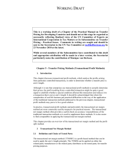 Transactional Profit Methods