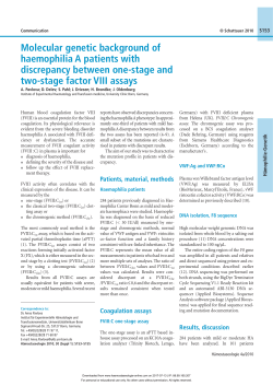 Molecular genetic background of haemophilia A patients with