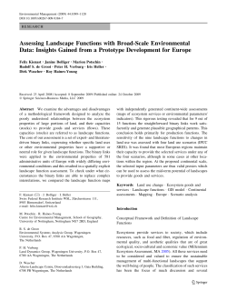 Assessing Landscape Functions with Broad