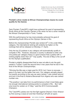 Piontek`s silver medal at African Championships means he could