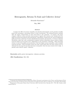 Heterogeneity, Returns To Scale and Collective Action