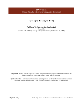 court agent act - Quickscribe Services