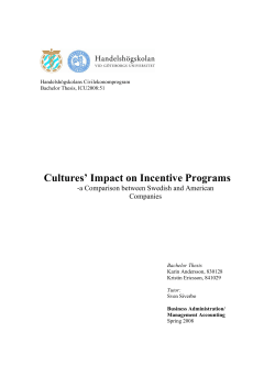 Cultures` Impact on Incentive Programs