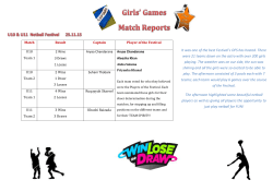 Girls` Games Match Reports