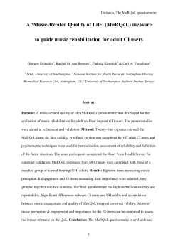 A`Music-Related Quality of Life (MuRQoL) measure to guide