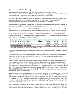 Recommended Utility Rate Adjustments