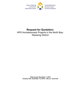Homelessness Partnership Strategy RFQ 2016-17