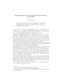 SOME REMARKS ON INDICATRICES OF MEASURABLE