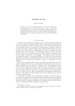 MALTSEV ON TOP 1. Introduction A wide variety of combinatorial