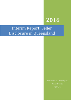 Interim Report: Seller Disclosure in Queensland